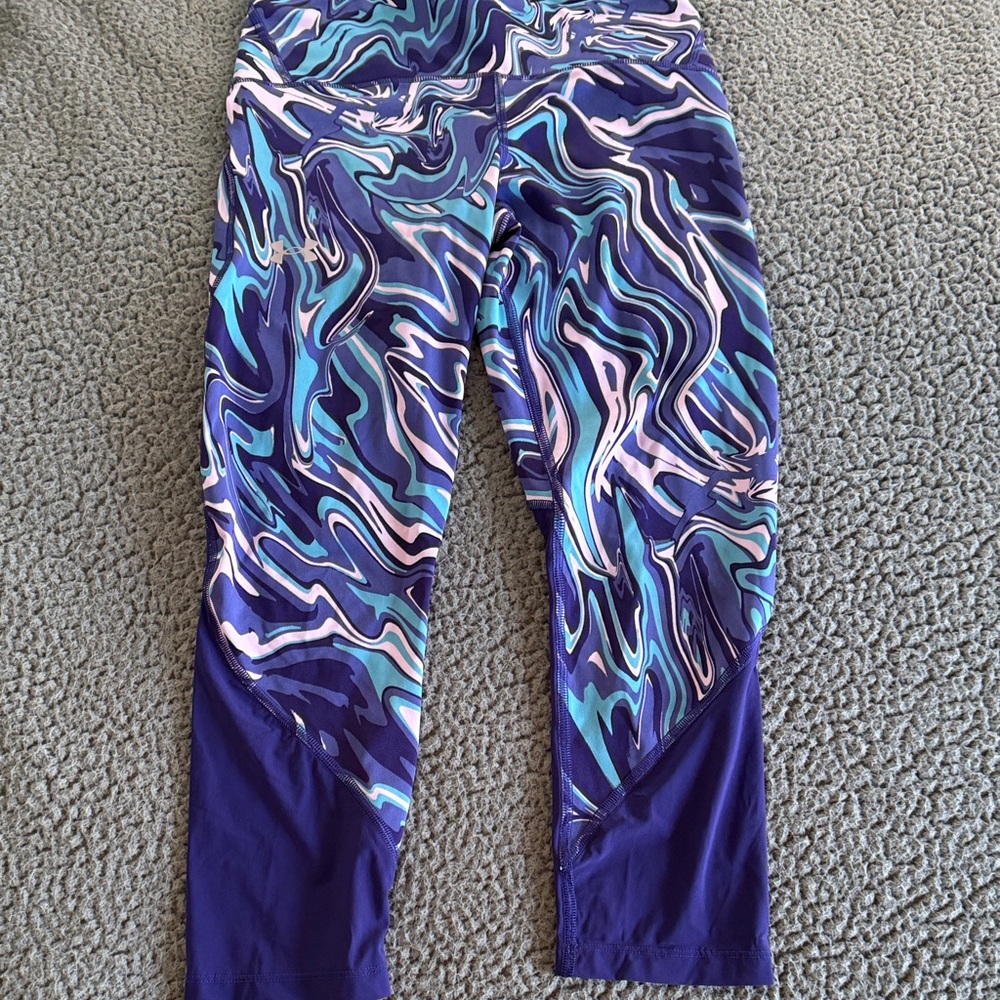 Under Armour Purple and Blue Patterned Capris